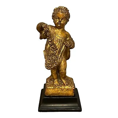 Vintage Borghese Four Seasons Autumn Cherub Girl Figurine Gathering Flowers • $28.95