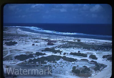 1940s Red Border Kodachrome Photo Slide  Wake Island Midway Military Group  #4 • $9.99