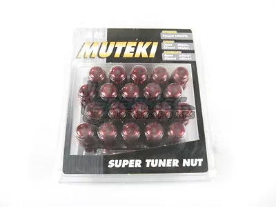 Muteki Lightweight Closed Ended Wheel Tuner Lug Nuts Chrome Red 12x1.50mm 20pcs • $56.90