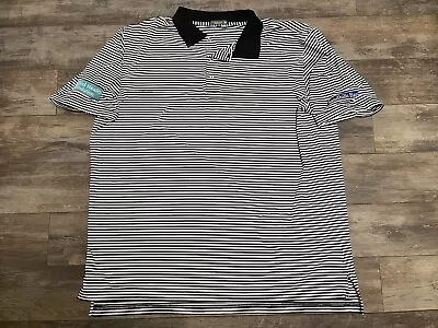 Peter Millar Summer Comfort Performance Black White Striped Polo Shirt 3XL • $9.99