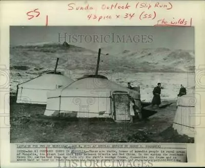 1964 Press Photo Mongolian Yurts Home To Nomadic Herdsmen In Mongolia • $15.88