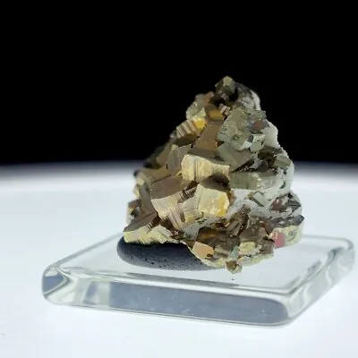 PYRITE: Borieva Mine Madan Bulgaria - Iridescent W. Calcite - 360 Video • $55