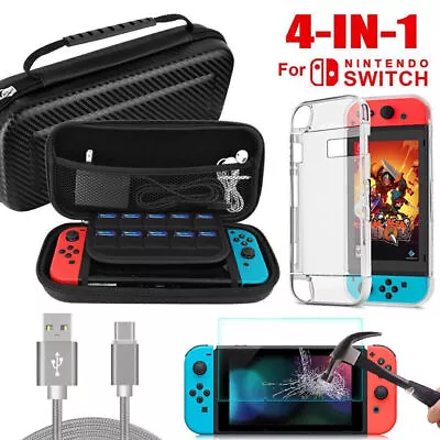 For Nintendo Switch Accessories Hard Case Bag/Shell Cover/Charge Cable/Protector • $19.77