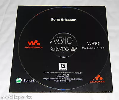 Genuine Original Sony Ericsson W810i Mobile Phone CD Software / PC Suite • £2.99