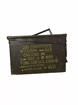 Metal Ammunition Box 200 Cartridges 7.62MM Military Ammo Storage M13 Nato • $9.99