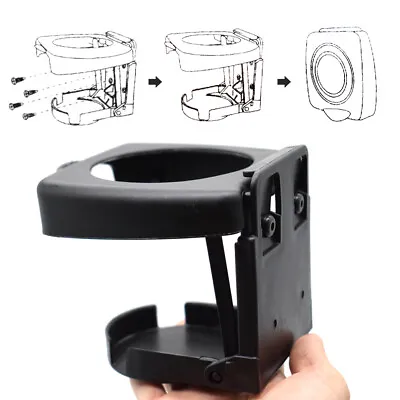 2x Universal Adjustable Folding Cup Drink Holder Car Truck Boat Camper RV Black • $13.49