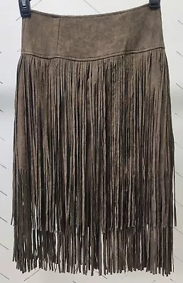 Joyfolie Mia Joy Faux Suede Double Fringe Tassel Skirt Woman's Size Small • $25