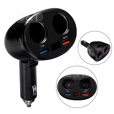 2 Way Multi Car Cigarette Lighter Socket Splitter Dual USB Charger/Power Adapter • $16.85