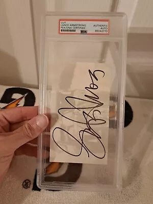 Lance Armstrong Livestrong Tour De France Signed Auto Cut PSA DNA SLABBED • £190