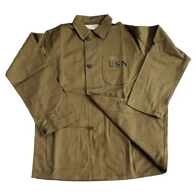 Navy HBT USN Jacket Plywood Suit Coat Retro WW2 US Army America Uniform For Men • $49.88
