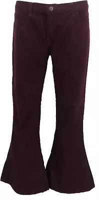 Mens Vintage 60s 70s Retro Burgundy Bell Bottom Super Cord Flares • £44.99