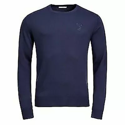 Versace Collection Medusa  Logo Crewneck Sweater Size XLarge Navy Reg Price $495 • $249.99