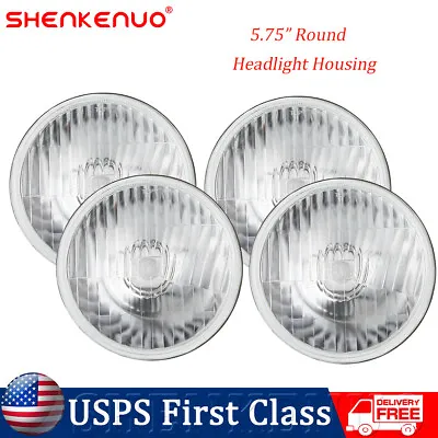 4x H5006 5.75  5-3/4 Round Glass Headlight Housing H4 Conversion Lights US Stock • $115.54