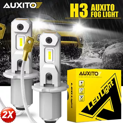 Auxito H3  LED Fog Light Globes Bulbs Lamp Kit 13000LM White Fanless Canbus Free • $41.12