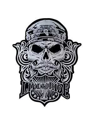 Harley Skull Bandana Biker Large Live To Ride Back Patch On Vest Iron On Patch • $20