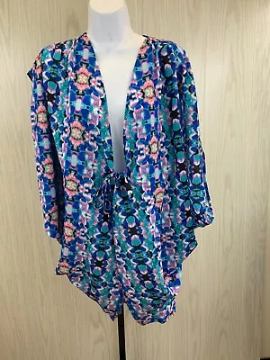 6 Shore Road By Pooja Sunrise Cover Up Women's Size M Blue NEW MSRP $135 • $19.99