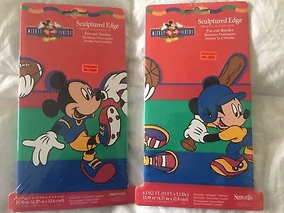 Mickey Mouse For Kids Wallpaper Border Sports Sculptured Edge Prepasted Lot Of 2 • $15.99