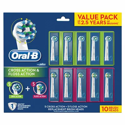 $62.99 • Buy Oral B Power Toothbrush Cross & Floss Action Refills 10 Pack