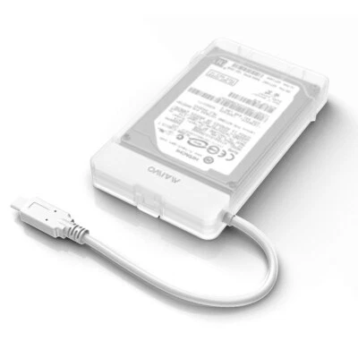 $17.99 • Buy USB Type C To 2.5  Inch SATA III External HDD SSD Enclosure Case Tool-Free White