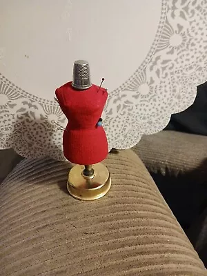 Vintage Dress Form Tape Measure Thimble Red Pins Japan • $6.99