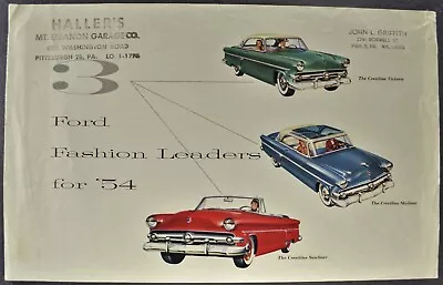 1954 Ford Crestline Brochure Folder Victoria Skyliner Sunliner Original 54 • $16.95