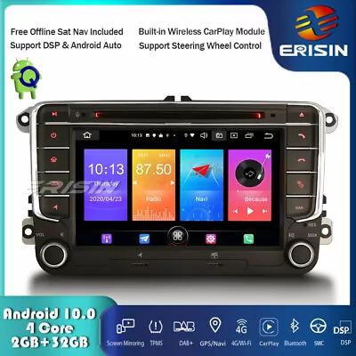 DAB+Android 10 Car Stereo Radio SatNav For VW Passat Golf MK 5/6 Touran Polo EOS • £391.37