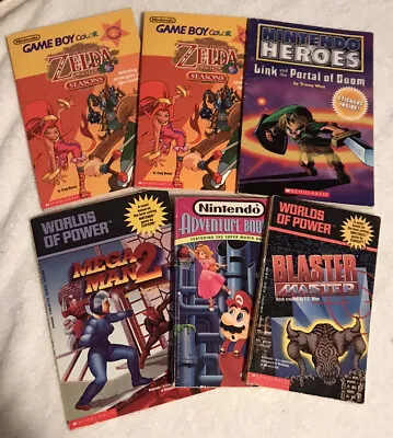 Lot Of Nintendo Books Worlds Of Power Legend Of Zelda Mario Mega Man 2 NES • $80