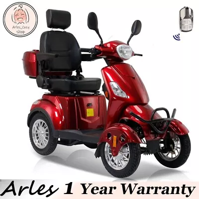 Heavy Duty 4-Wheel Mobility Scooters 31 Miles 3-Speed 800W 500lbs Capacity Red • $1999