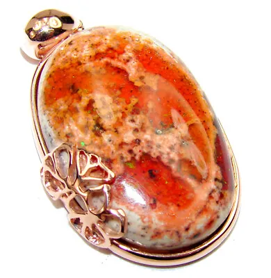 Unique Design Natural 22.5 Carat Mexican Fire Opal .925 Sterling Silver Handmade • $76.15