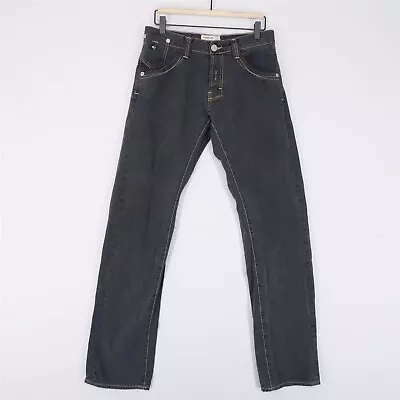 Energie Jean'session Jeans Mens 30x35 Washed Out Black Gray Button Fly • $29.98