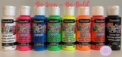 £14 • Buy DecoArt Crafters Acrylic Neon Coloured Paint Set - Be Bright!
