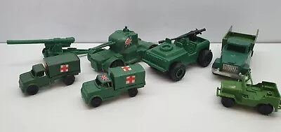 Army Plastic Toy Vintage Hong Green British Medic Truck Tank Jeep Canon Lot • $35