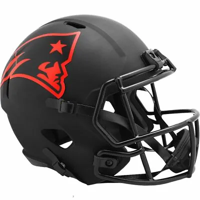 NEW ENGLAND PATRIOTS Black Eclipse NFL Full Size Replica Football Helmet • $149.95