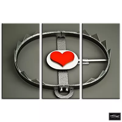 Trapped Heart  Red Love BOX FRAMED CANVAS ART Picture HDR 280gsm • £24.99