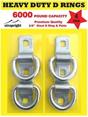 D Ring Tie Downs - 4 Pack Premium Anchor Lashing Ring With Mounting Bracket Pla • $28.08