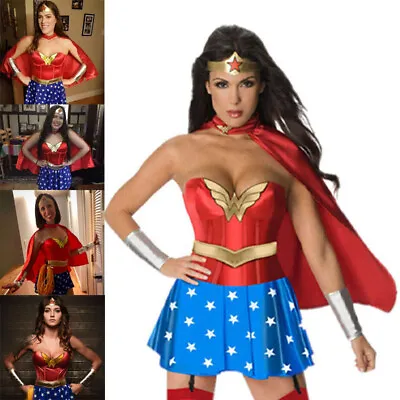 £20.89 • Buy Wonder Woman Diana Superhero Costume Halloween Fancy Dress Outfit Cape Headwear
