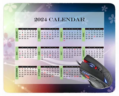 2024 Calendar Mouse Pad With HolidaysBegonia Red Rectangle Gaming Mouse Pads • $7.99