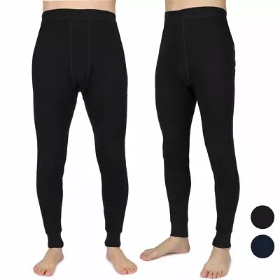 Mens Winter Fleece Lined Elastic Warm Thermal Long Johns Legging Underwear Pants • $11.40