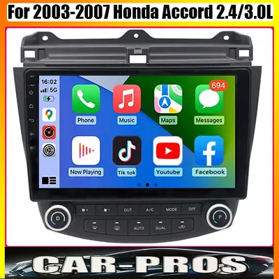 Android 12 Car Stereo Radio GPS Navi CarPlay For 2003-2007 Honda Accord 2.4/3.0L • $138.99