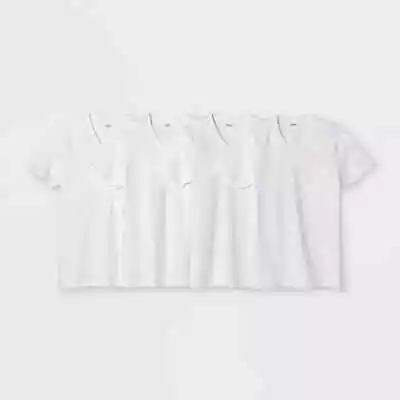 Lot Of 5 New W/O Tags Men's Goodfellow And Co. V-Neck Tees White Size XXL • $10.77