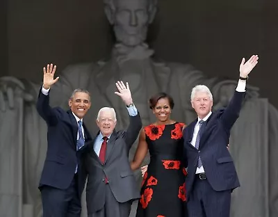 Presidents Barack Obama Michelle Jimmy Carter Bill Clinton 8x10 Photo Image #1 • $3.99