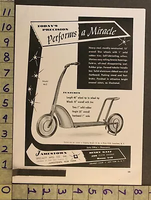 1946 Scooter Ride On Bicycle Velocipede Jamestown Specialty New York Toy Ad Tm74 • $48.95