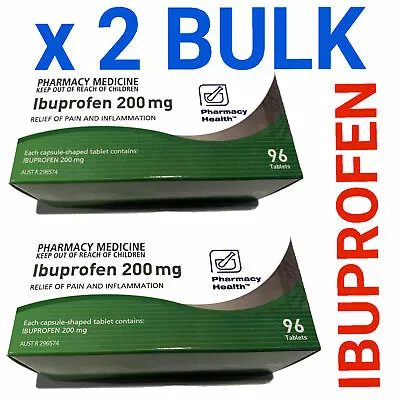 $29.99 • Buy Ibuprofen 200mg Pharmacy Health - 192 Tablets - BULK BUY SAVE, Nurofen Generic