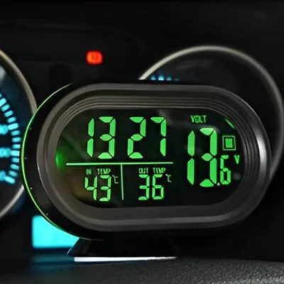 Digital LED Electronic 3 In 1 Time Clock Thermometer Voltmeter For 12V Car Auto • $12.99