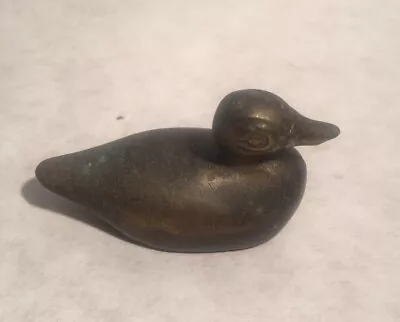 Miniature Brass Duck Figurine  Vintage 1  Tiny • $9.99