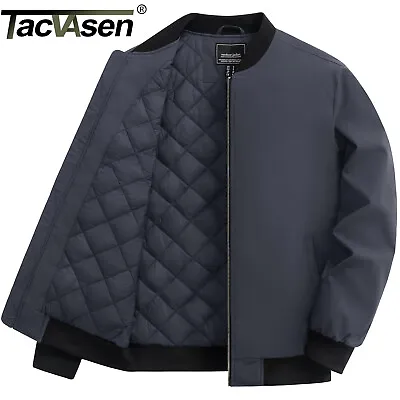 Men's Bomber Jacket Warm Quilted Lined Full-Zip Casual Winter Work Coat Outwear • $48.99