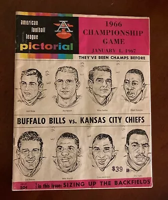 Vintage 1966 AFL Championship Program Signed By Ralph Wilson - Buffalo Bills • $129.95