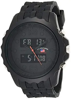 U.S. Polo Assn. Sport Men's Black Watch With Black Rubber Band • $32.61