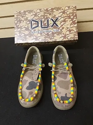 New Size 11 Mens Hand Beaded Native American Indian Dux Waterfowl Sheeews Shoes • $79.95