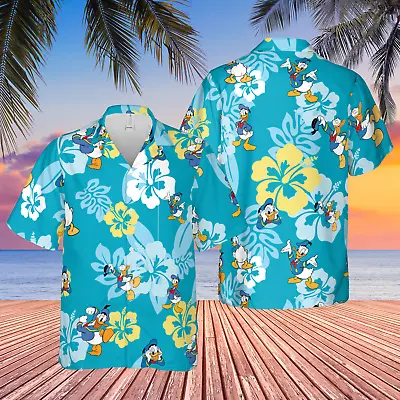 [SALE] Disney Duck Donald Hawaiian Shirt Aloha Button Down Shirt Summer Vibe • $10.99
